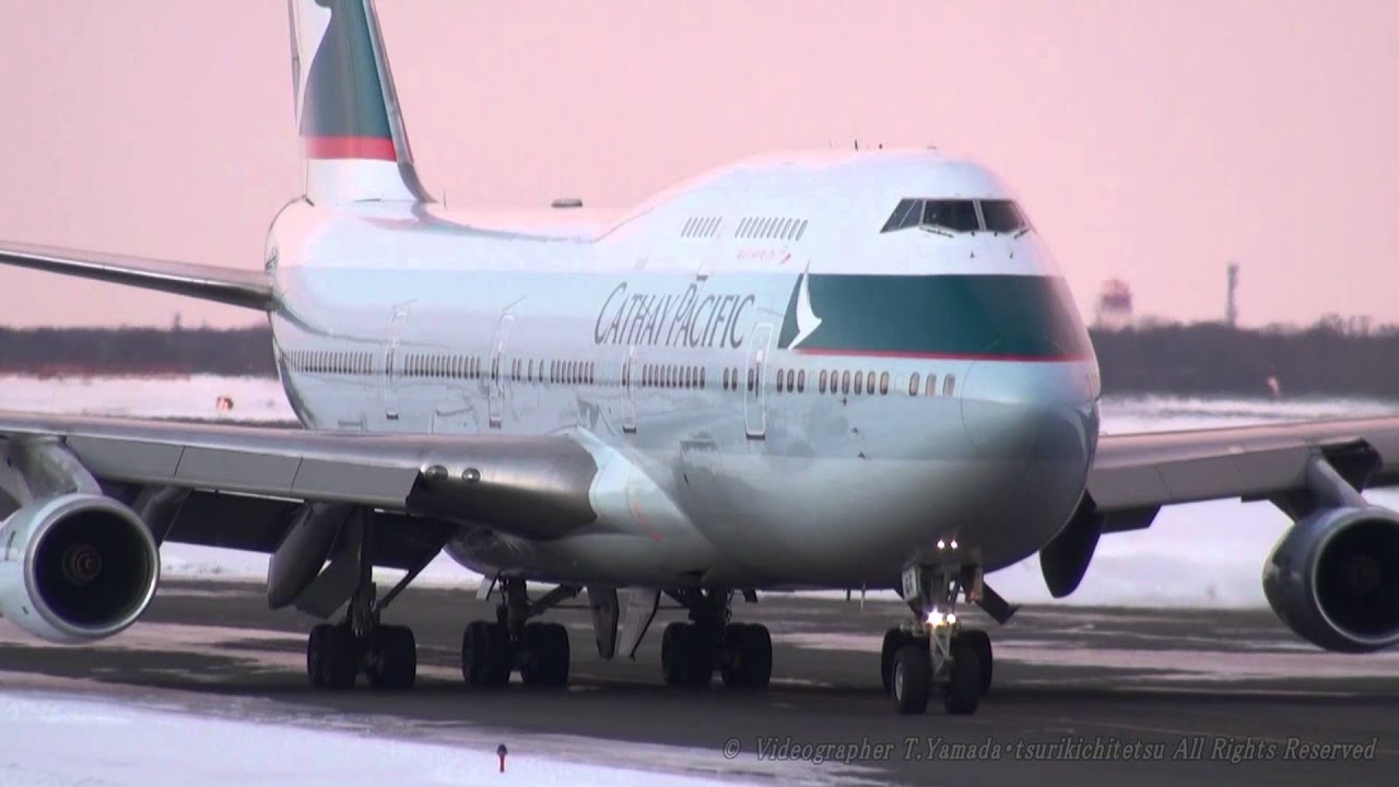 Full HD】 Cathay Pacific Boeing 747-400 Landing&Takeoff @New