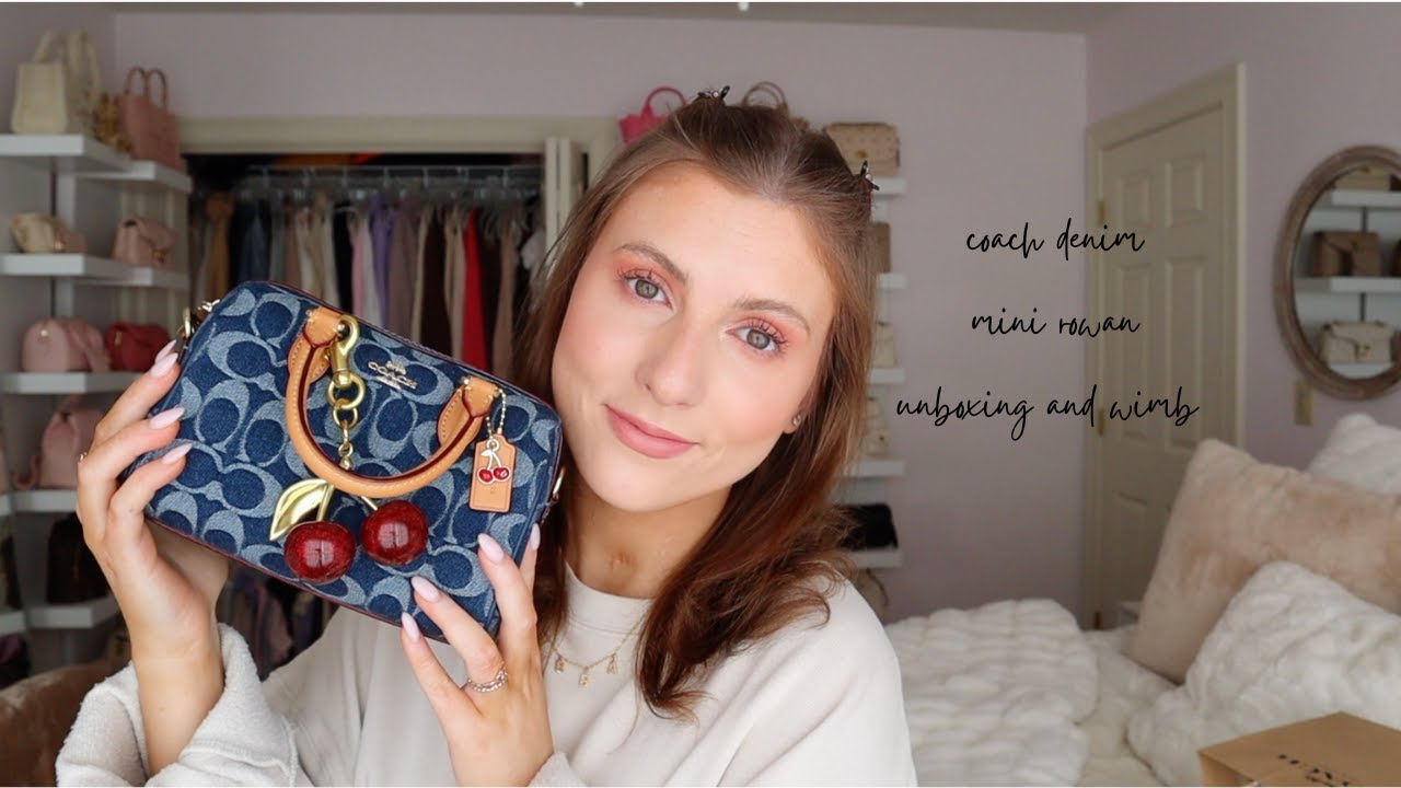 coach denim mini rowan unboxing and wimb | erin nicole - YouTube
