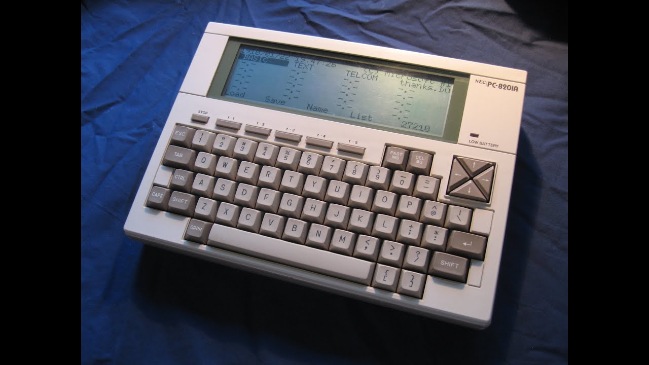 The NEC PC-8201a (and TRS-80 Model 100) (as seen in Terry