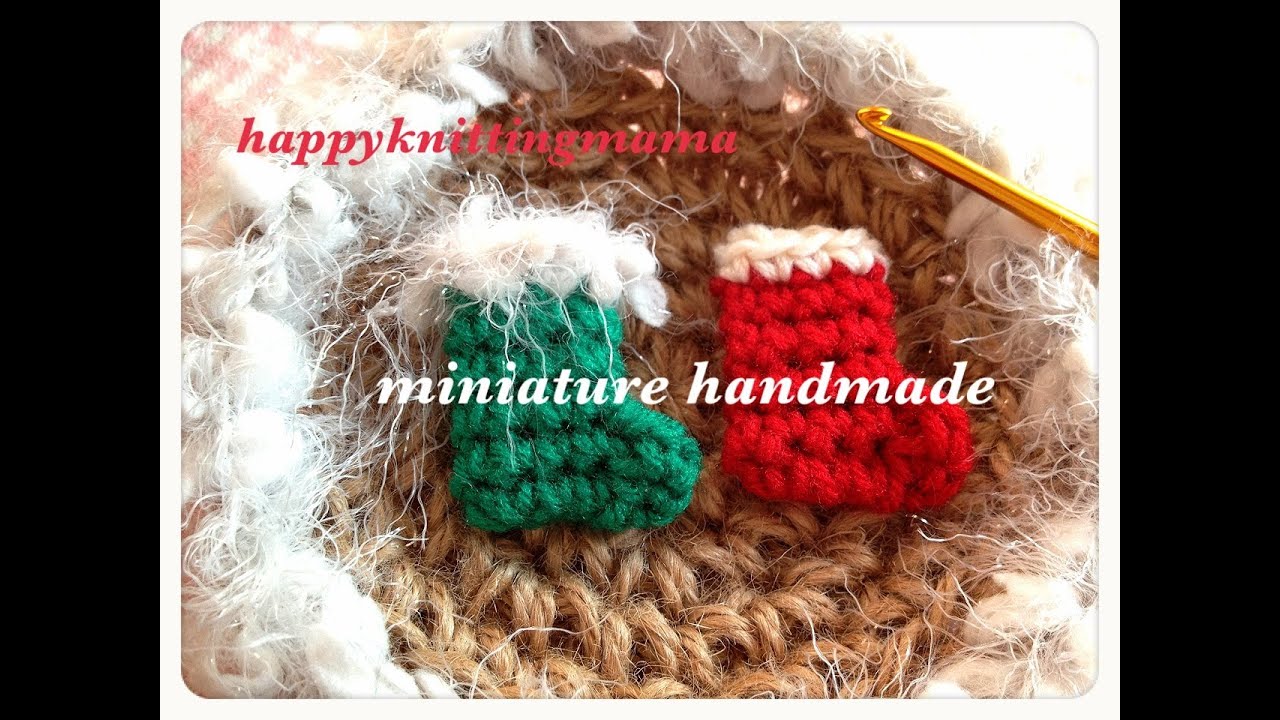 How to knit mini boots☆For Christmas ornaments and handmade