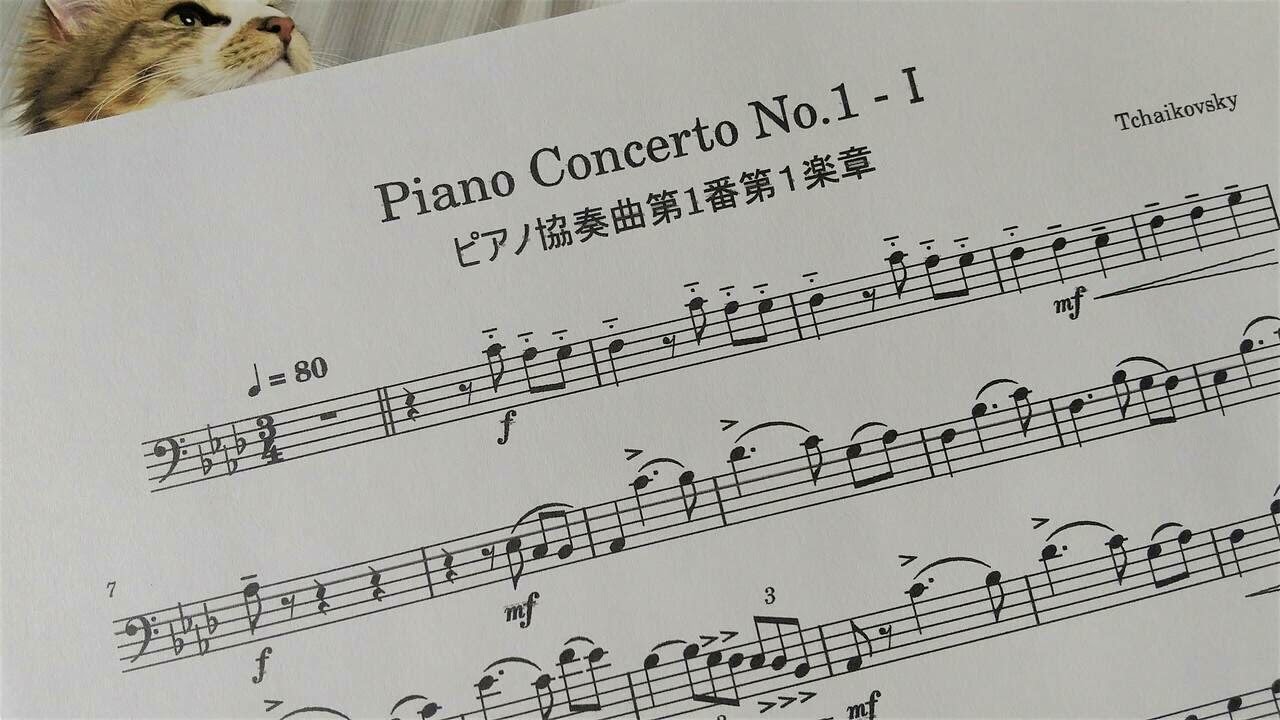 チャイコフスキー「ピアノ協奏曲第1番第1楽章」チェロ演奏用