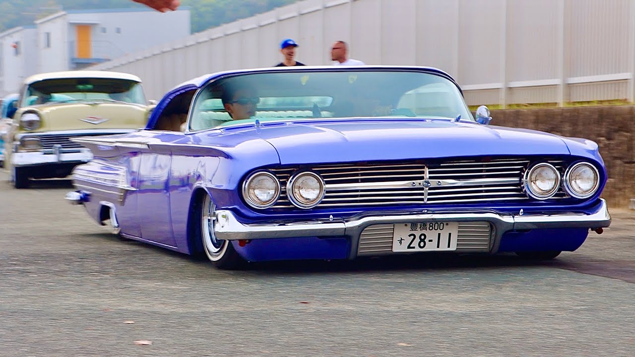 車高低すぎ!!】ド派手なホットロッド&ローライダー達が爆音搬出!!HOT