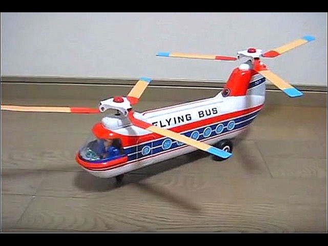 増田屋、電動走行 ブリキ製 バートルヘリコプター、フライングバス