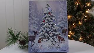 Woodland Christmas 8x6 Lighted Tabletop Canvas | Glow Decor