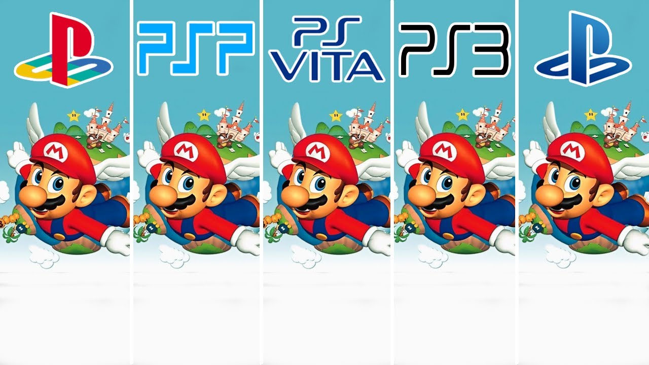 Super Mario 64 (1996) PSP vs PS2 vs PS Vita vs PS3 vs PS4 | Fan