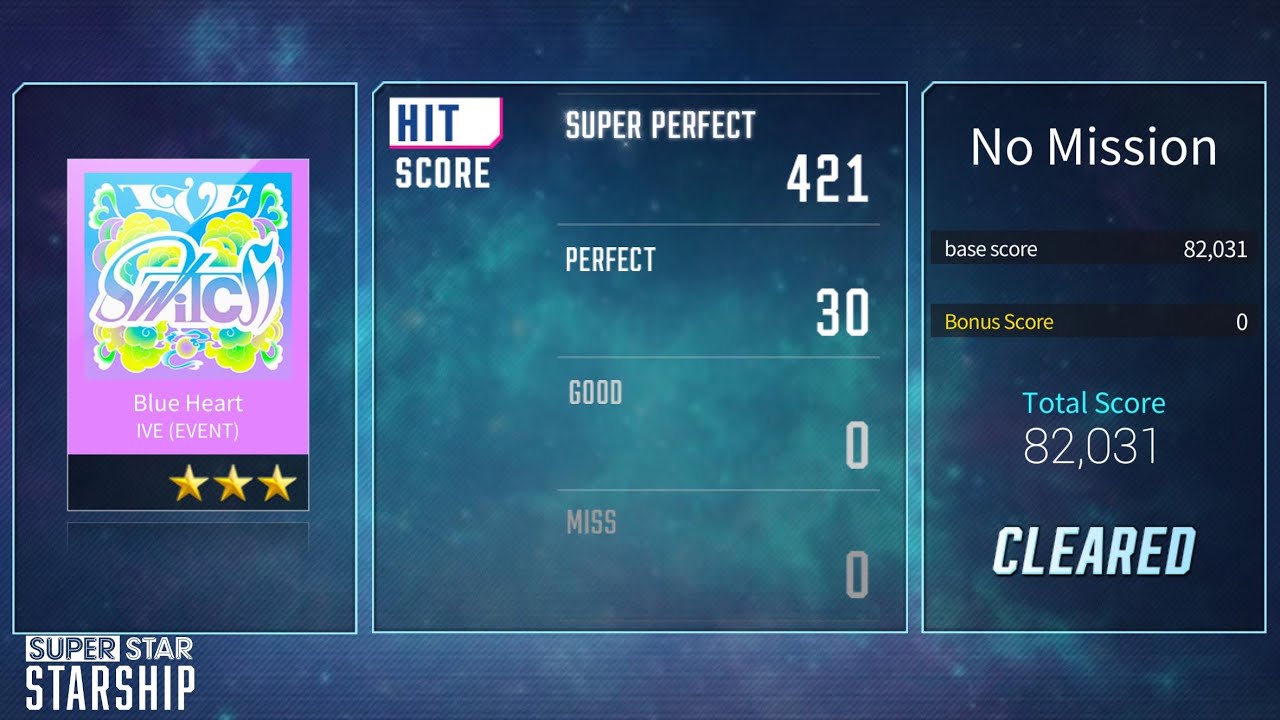 SuperStar Starship】IVE 'Blue Heart' [Verse1] All Combo (Hard