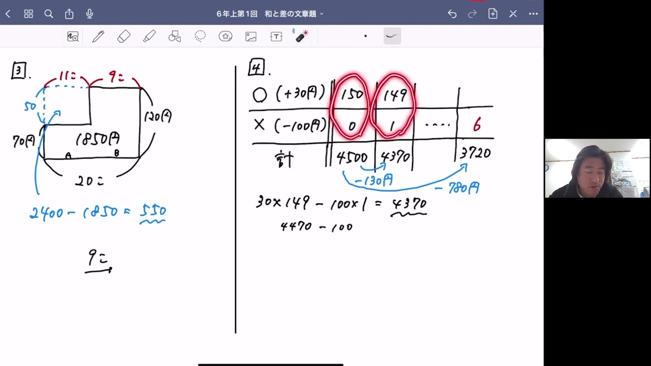 予習シリーズ算数6年上第1回【和と差の文章題】 - YouTube