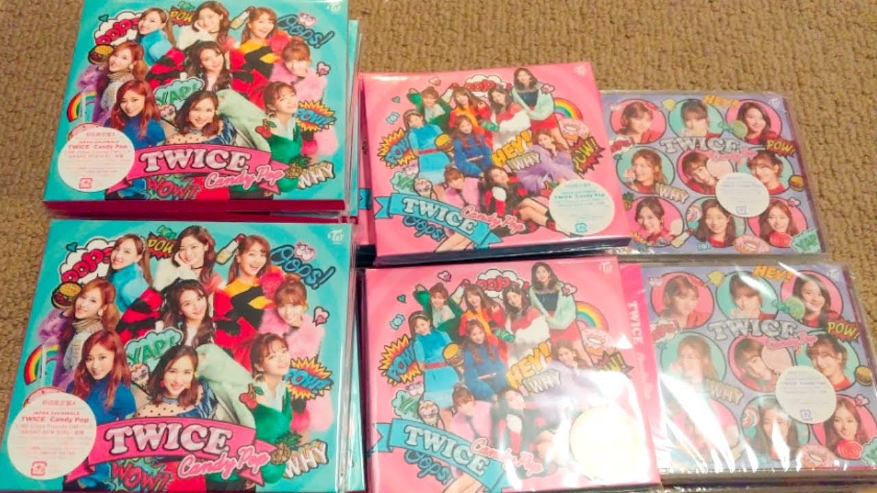 TWICE トゥワイス Candy Pop Album (3 Versions) Unboxing x60 - YouTube