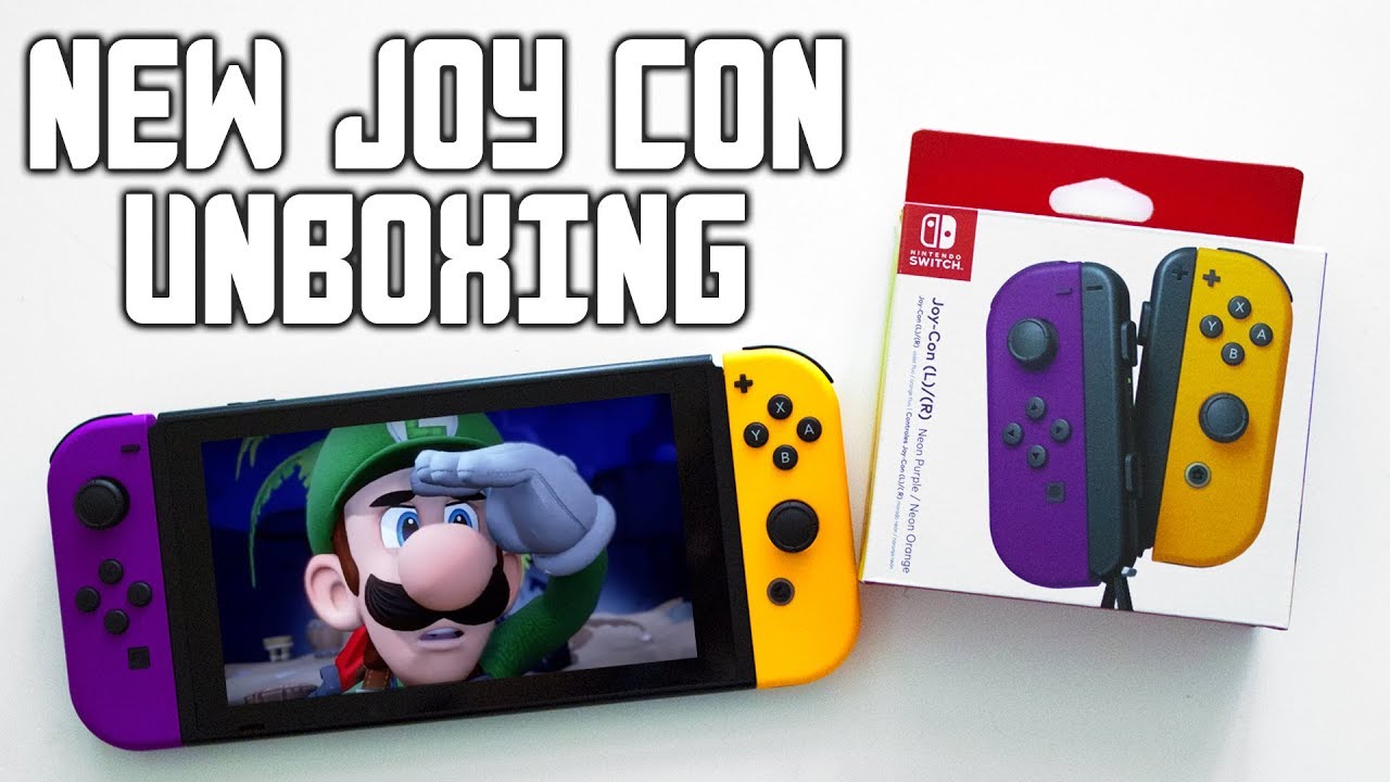 Nintendo Switch NEON Purple and Orange Joy Con Unboxing + Review