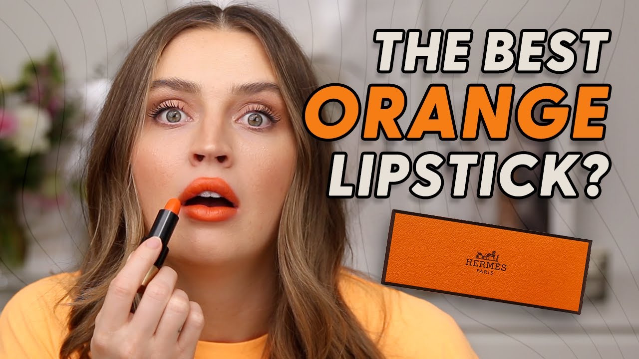 Using new makeup | Rouge Hermès Satin Lipstick in 33 Orange Boite