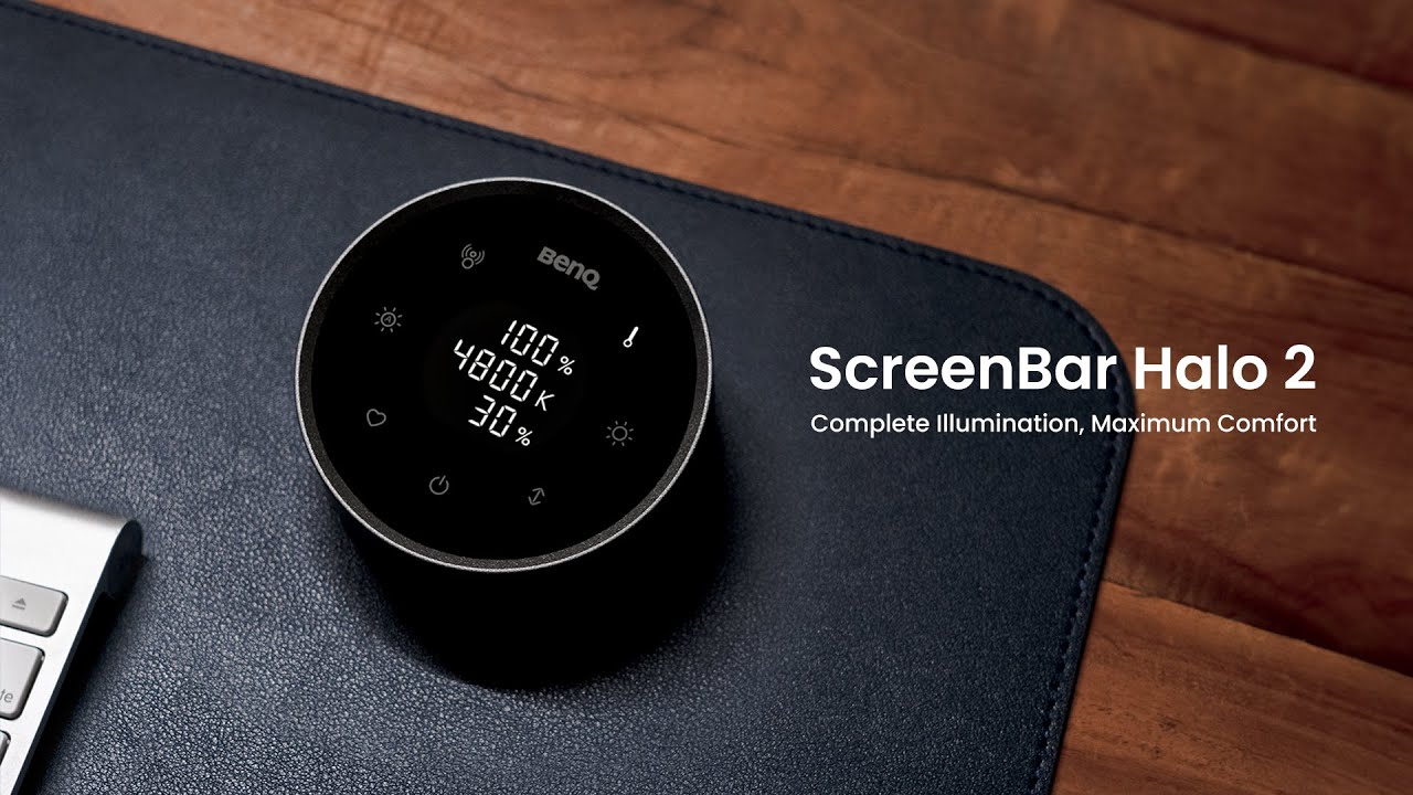 ScreenBar® Halo 2 | Better Lighting Control | BenQ - YouTube