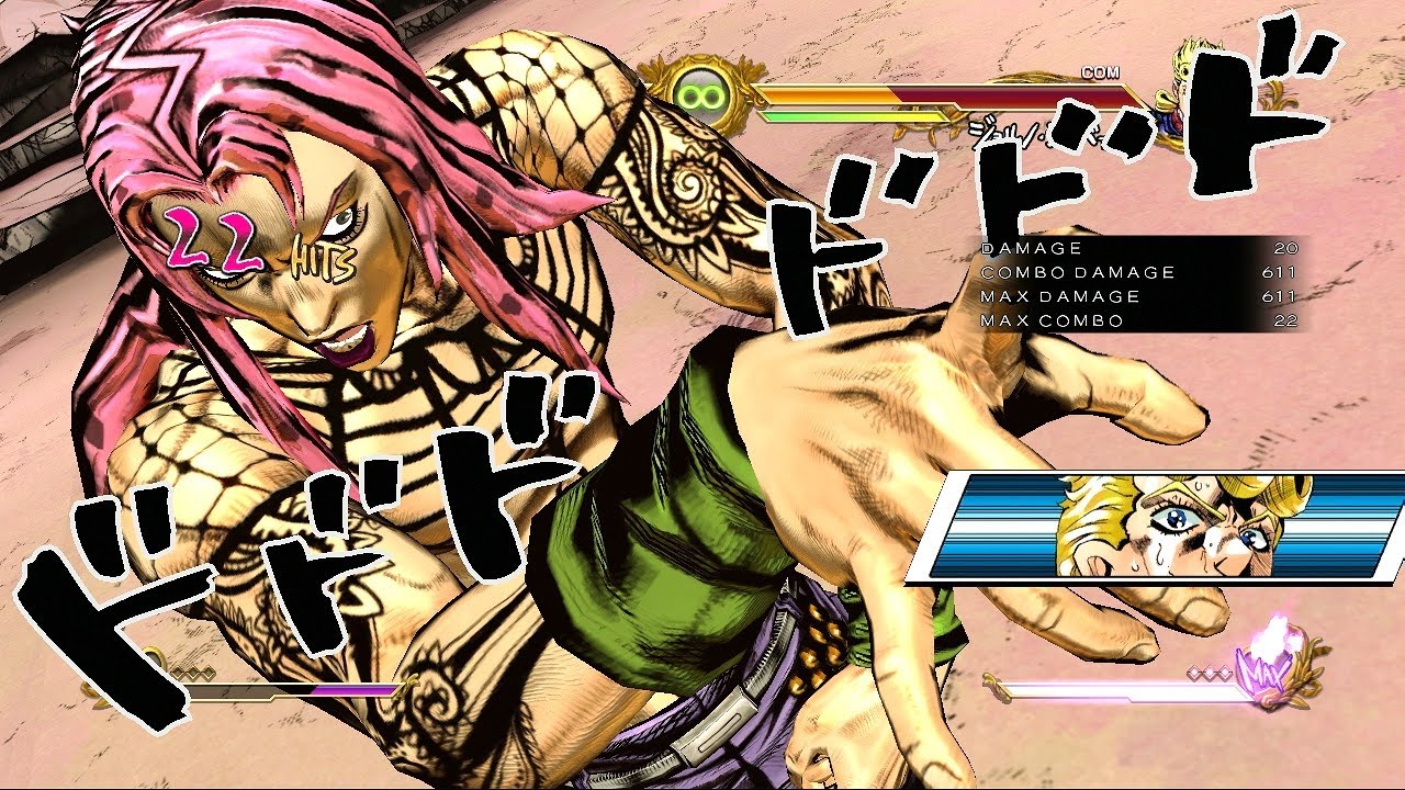 ジョジョASB】v1.03 ディアボロ 611dmgコンボ - YouTube