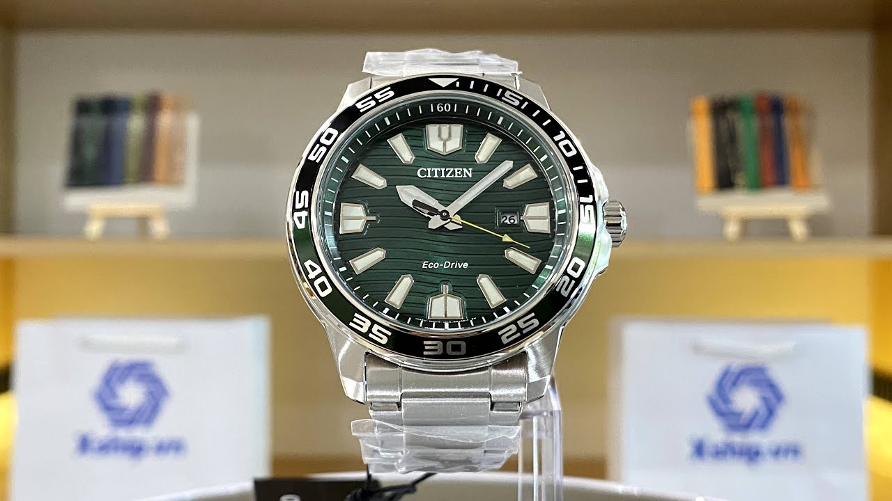 Xship.vn: Highlights | Citizen Marine Sport Green Dial Eco Drive