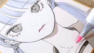 色紙に描いてみた/コピック・アナログイラストメイキング - YouTube