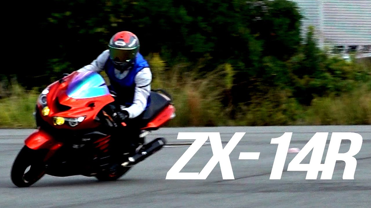 kawasaki ZX-14R小旋回できます。ジムカーナ走行【しまトレバイク練習