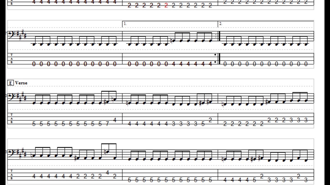 back number 瞬き ベースTAB譜 - YouTube