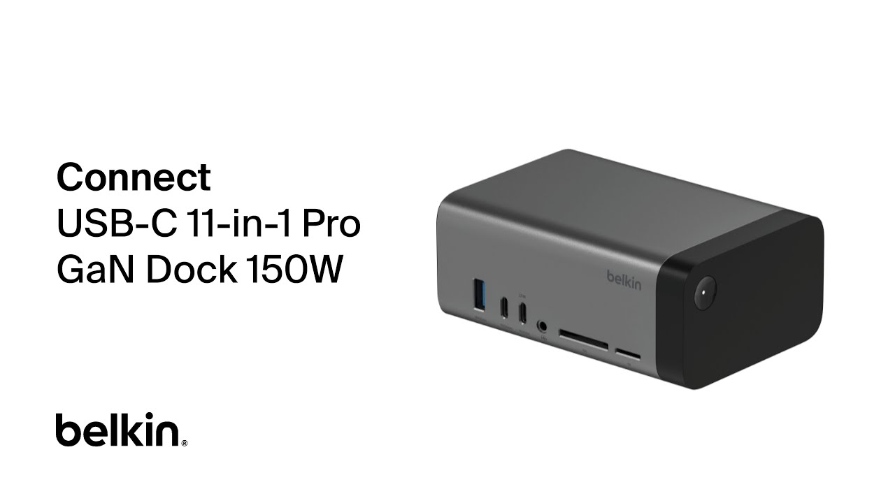 Connect USB-C 11-in-1 Pro GaN Dock 150W - YouTube