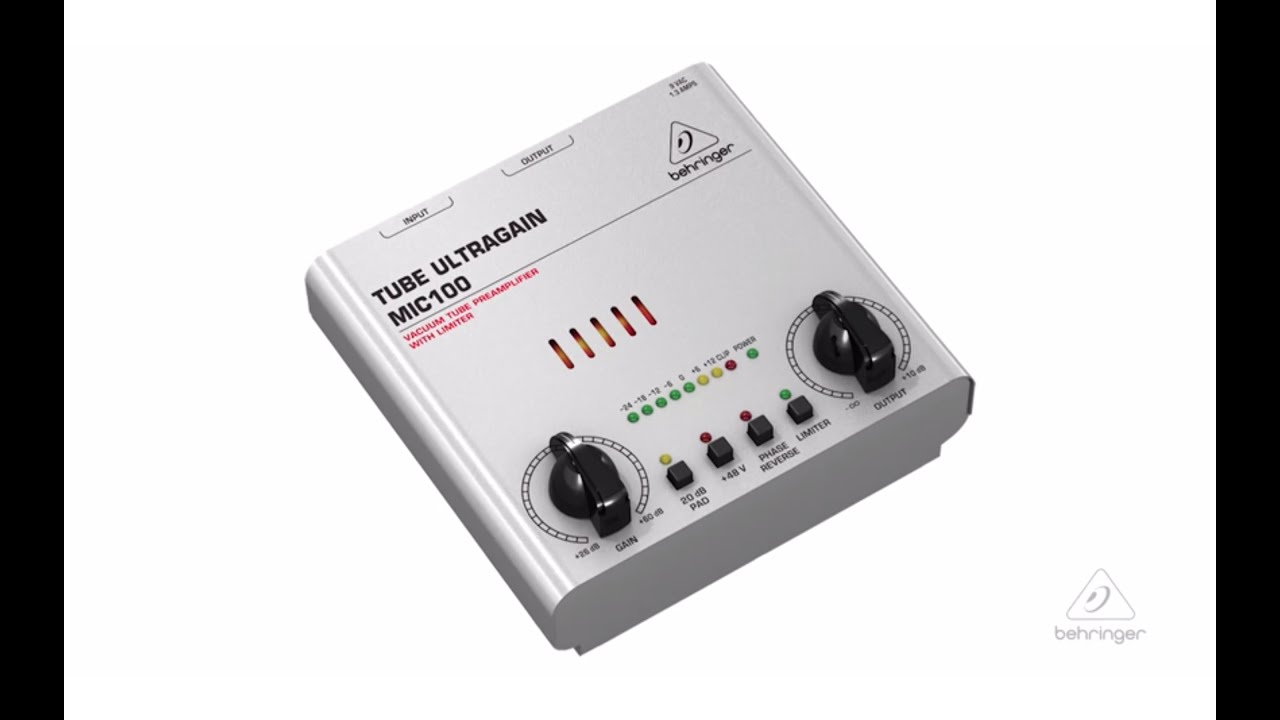 TUBE ULTRAGAIN MIC100 Vacuum Tube Preamplifier with Limiter - YouTube