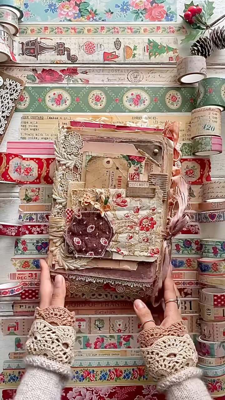 A Flip Of My December Junk Journal Made From Scraps #junkjournal