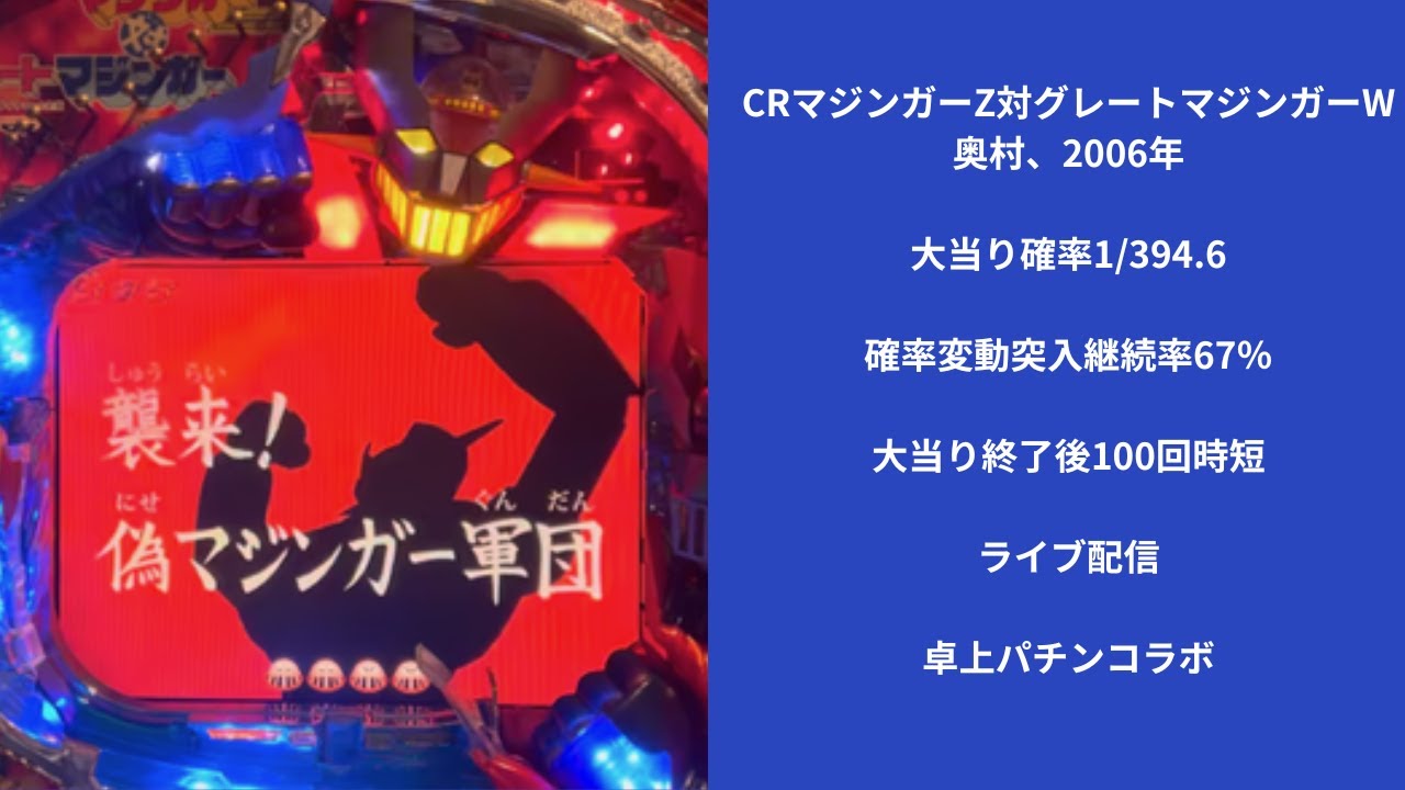 CRマジンガーZ対グレートマジンガー（奥村） 2/6ライブ配信終了分