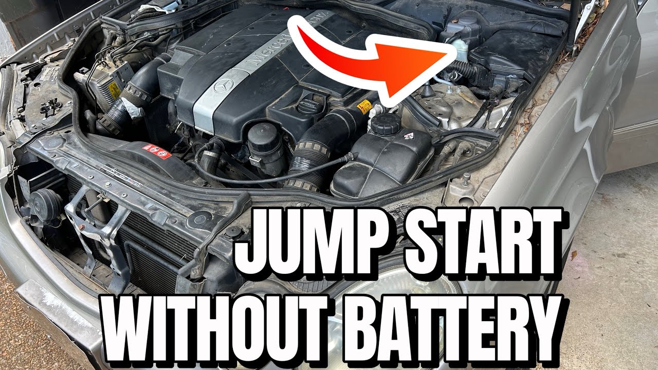 HOW TO JUMP A MERCEDES BENZ OFF UNDER HOOD WITHOUT BATTERY - YouTube