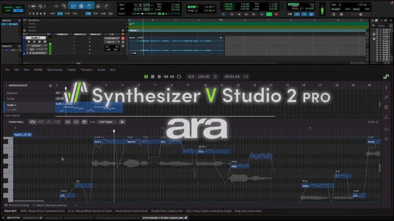 Synthesizer V Studio 2 Pro 2.1.0: Now with ARA Plugin Support for