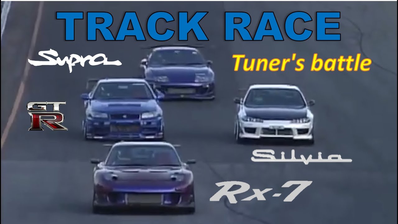 Track Race #92 | RX-7 vs Silvia vs Supra vs GT-R - YouTube