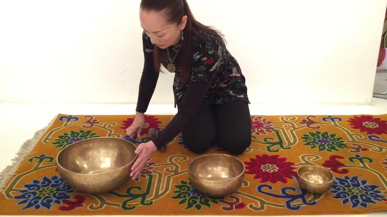 シンギングボウル（小・中・大）3ボウルセット金 『天地人』ヒーリング