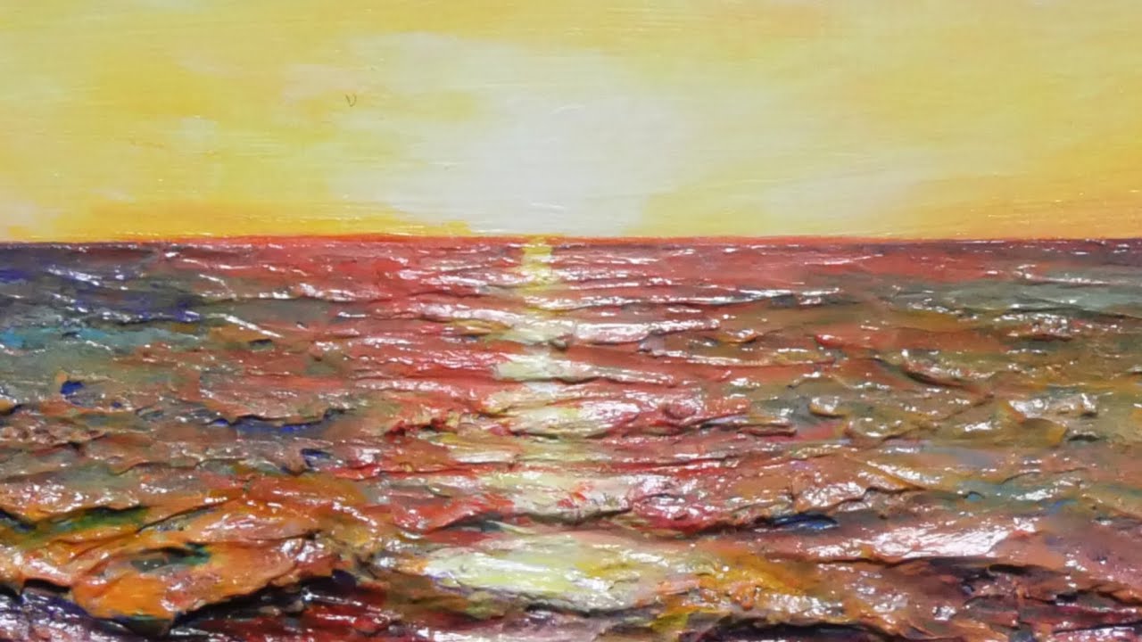油絵】【朝日に輝く海】#2025年 #油絵 #手書き #アート #絵画 #絵