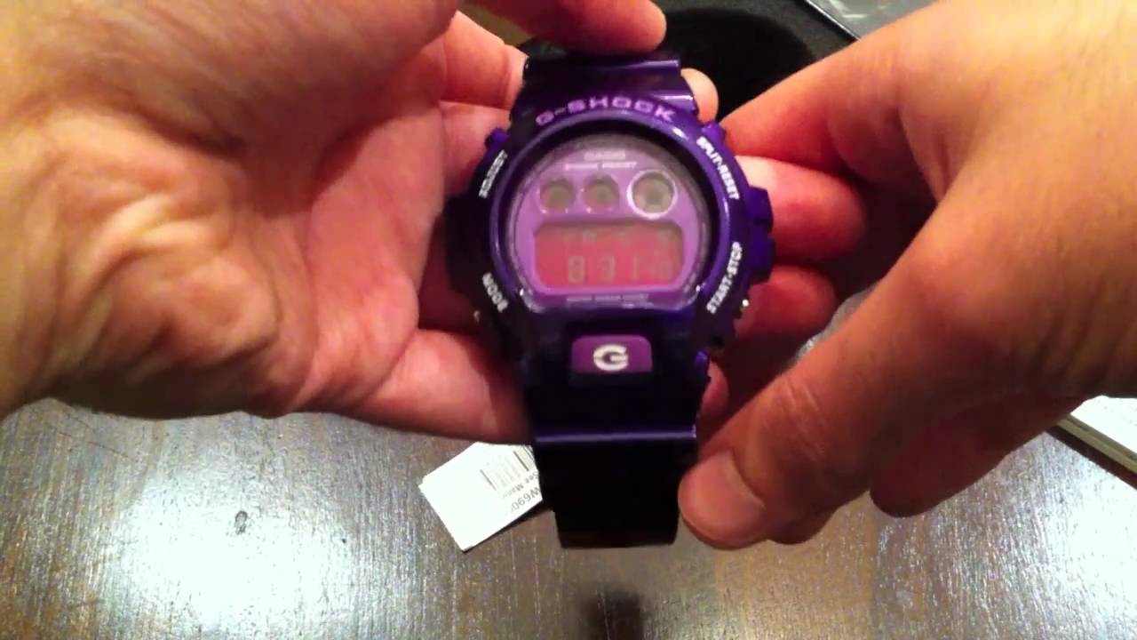 Casio G-Shock Purple Digital Watch Unboxing DW6900CC-6 - YouTube