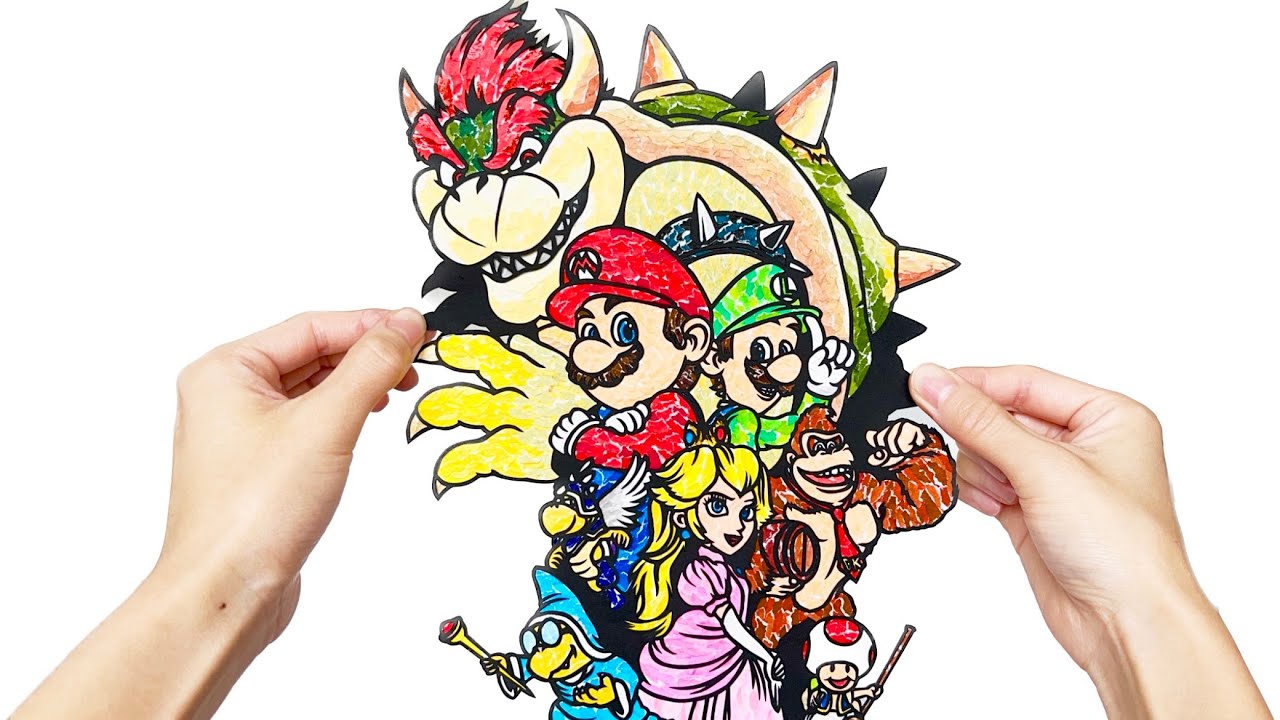 マリオ】紙だけで描いてみた【17時間の力作】 - YouTube