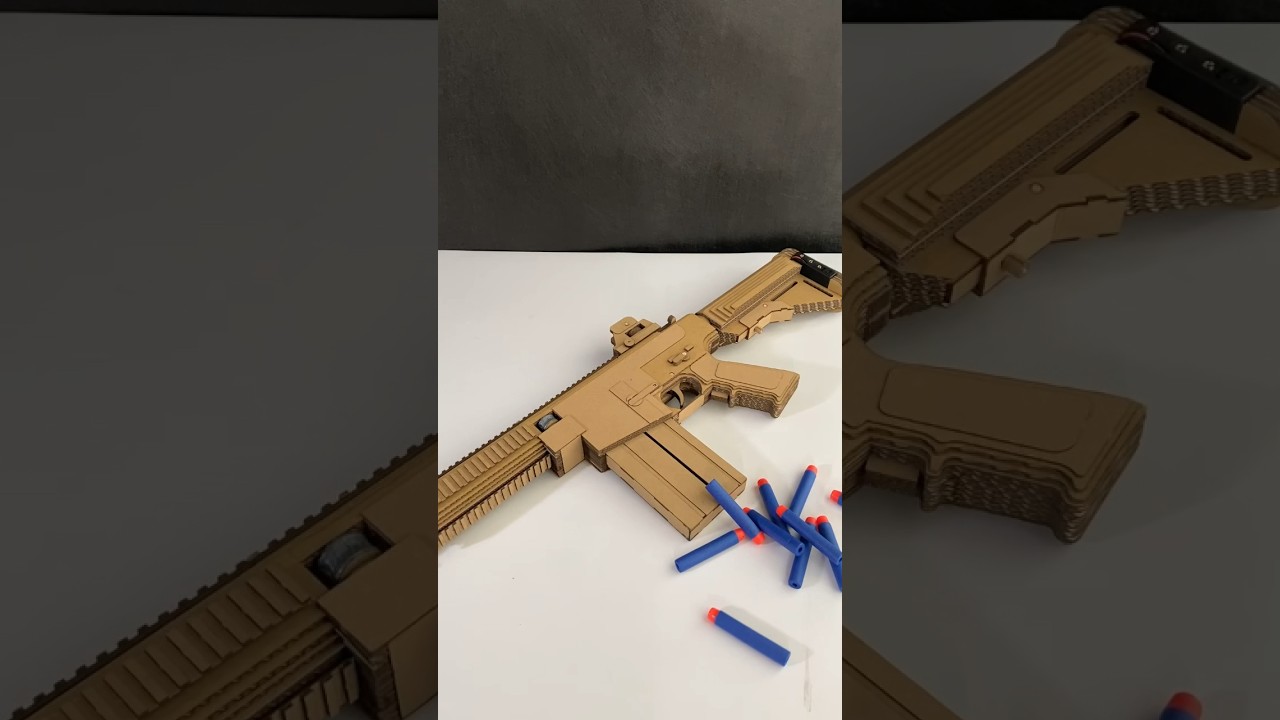 ダンボールでm4a1作ってみた。 #ダンボール工作 #m4a1 #かずよ - YouTube