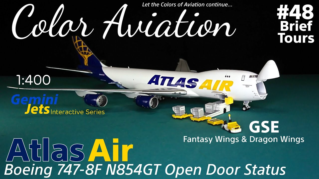 1:400 Apron Scenery New Interactive Series Atlas Air B747-8F