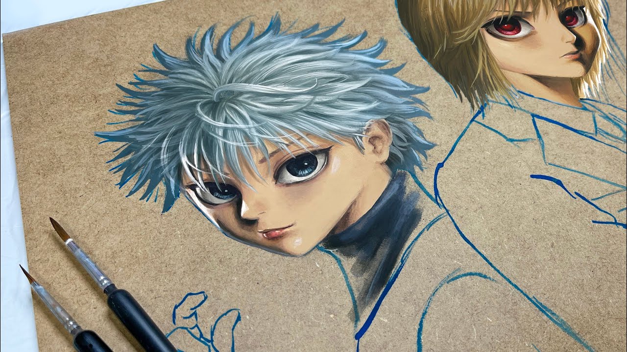 HUNTER×HUNTER】I painted a Killua&Kurapika. | aclylic painting