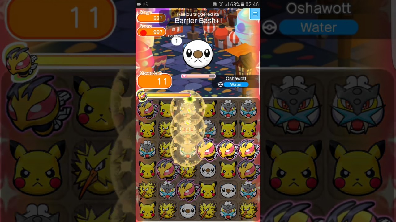 Pokemon Shuffle Mobile Main Stage 537 Oshawott S Rank『ポケとる