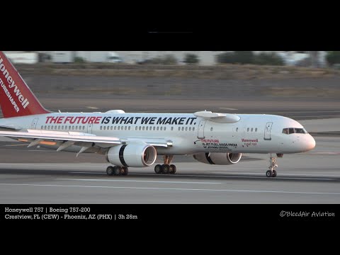 Honeywell 757-200 Landing (4K) | Phoenix Sky Harbor | Plane