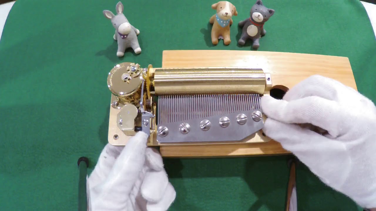 音出し確認済 オルフェウス マホガニー無垢 高級オルゴール 美しく青き