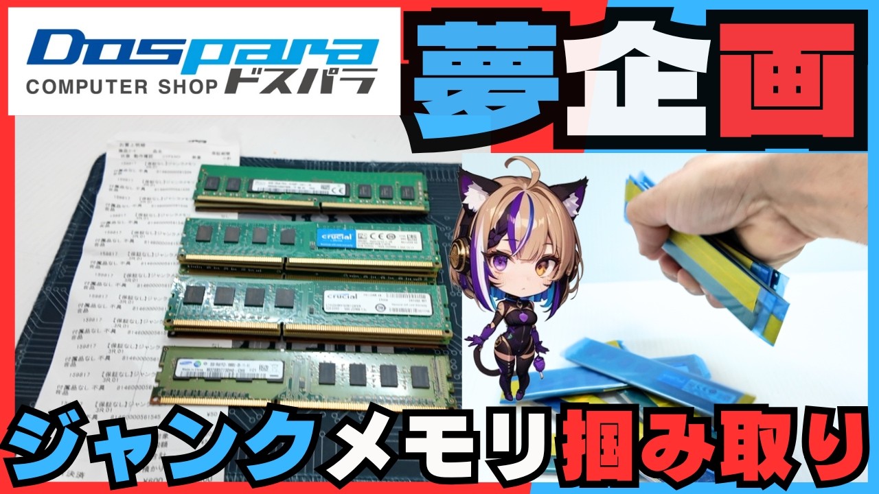 激安50円】ジャンクメモリつかみ取り12枚で600円!? ドスパラの夢企画