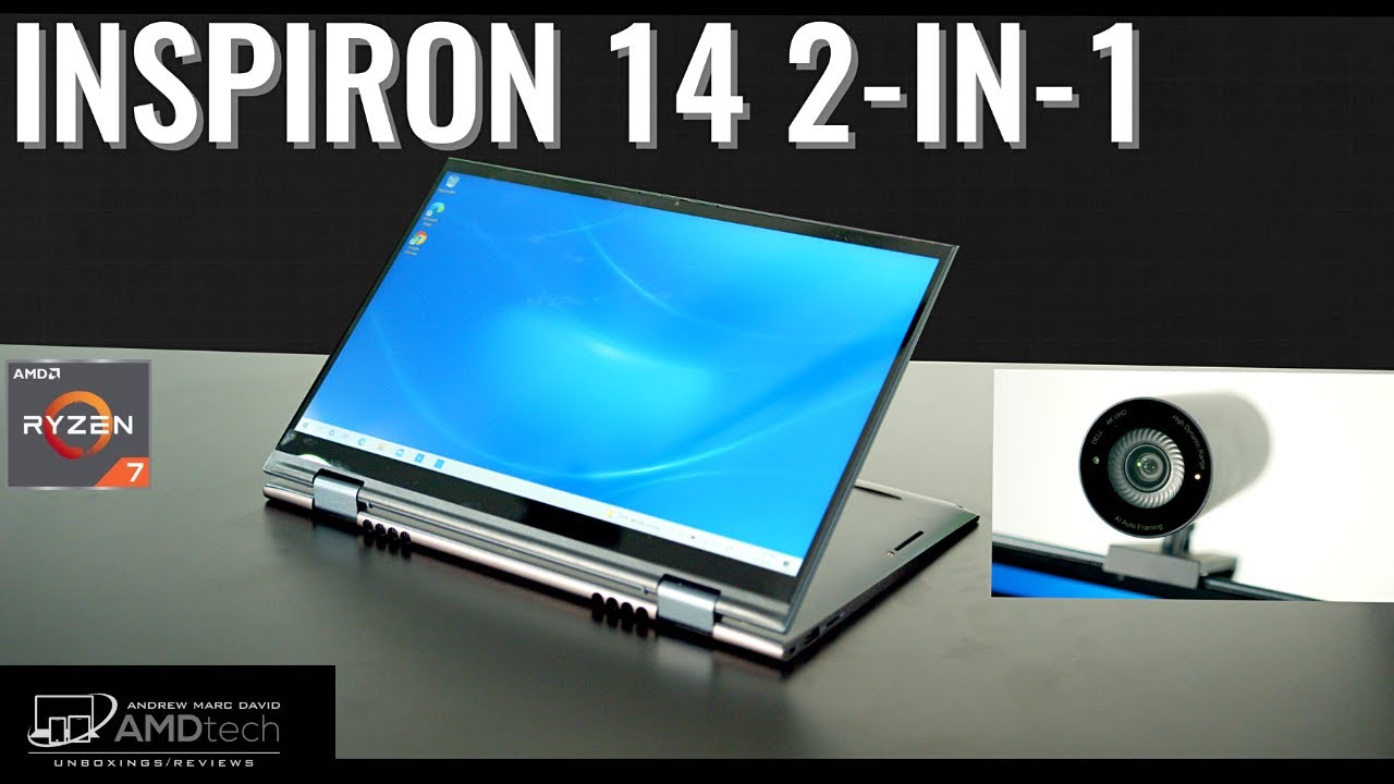 Dell Inspiron 14 7415 2 in 1 LAPTOP and Dell UltraSharp 4K Webcam