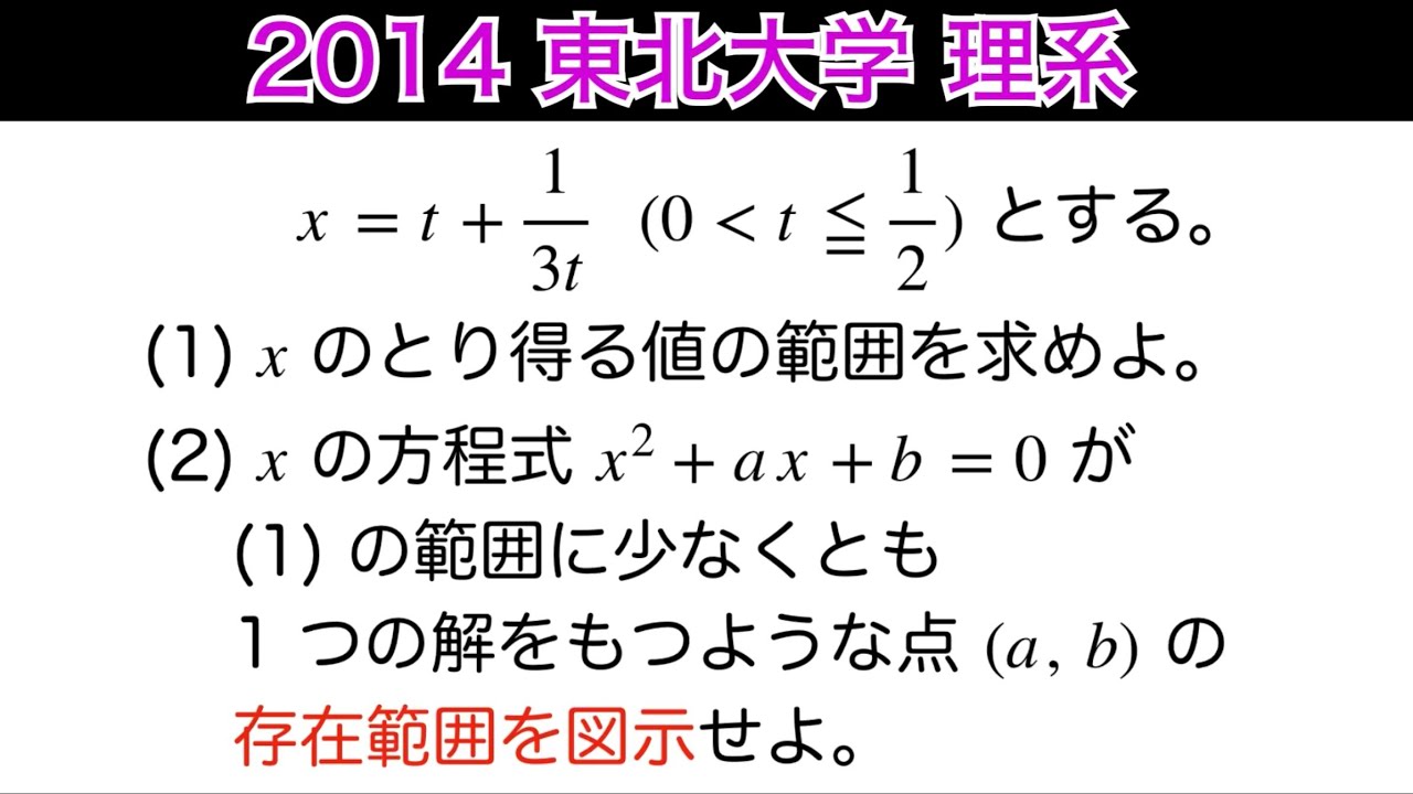 2014東北大学 】理系 第1問 数Ⅰ2次関数 - YouTube