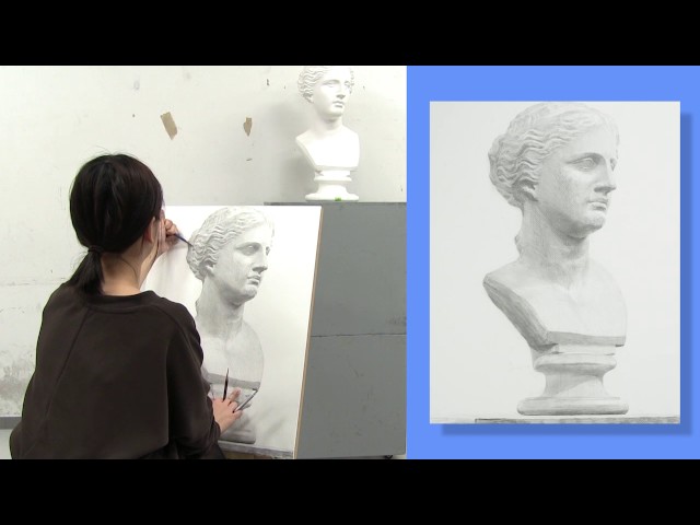 石膏デッサン：ミロのヴィーナス首像》新美 制作プロセス動画シリーズ