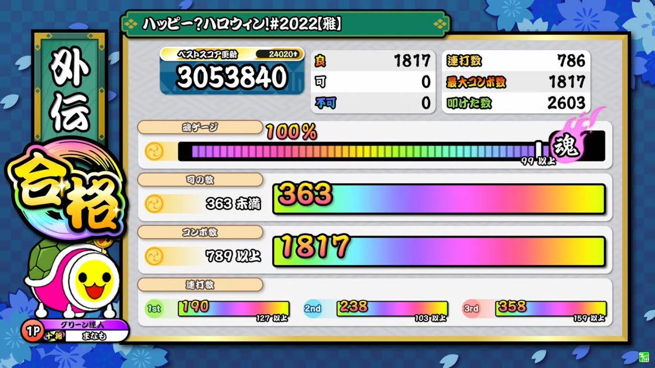 太鼓の達人ニジイロver.】段位道場「外伝」ハッピー?ハロウィン!#2022