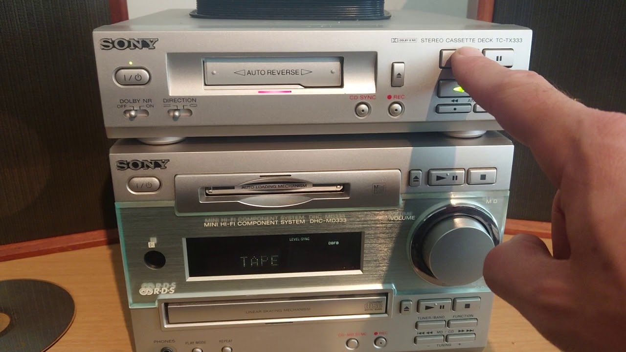 Sony DHC-MD333 CD and MD Player & Sony TC-TX333 Tape Deck - YouTube