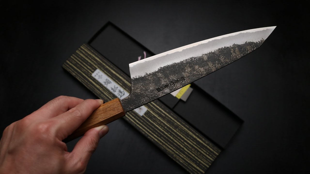 堺孝行 和牛刀 焔 紅蓮 青二鋼 黒打 槌目 仕上 225mm (01187) | Wa