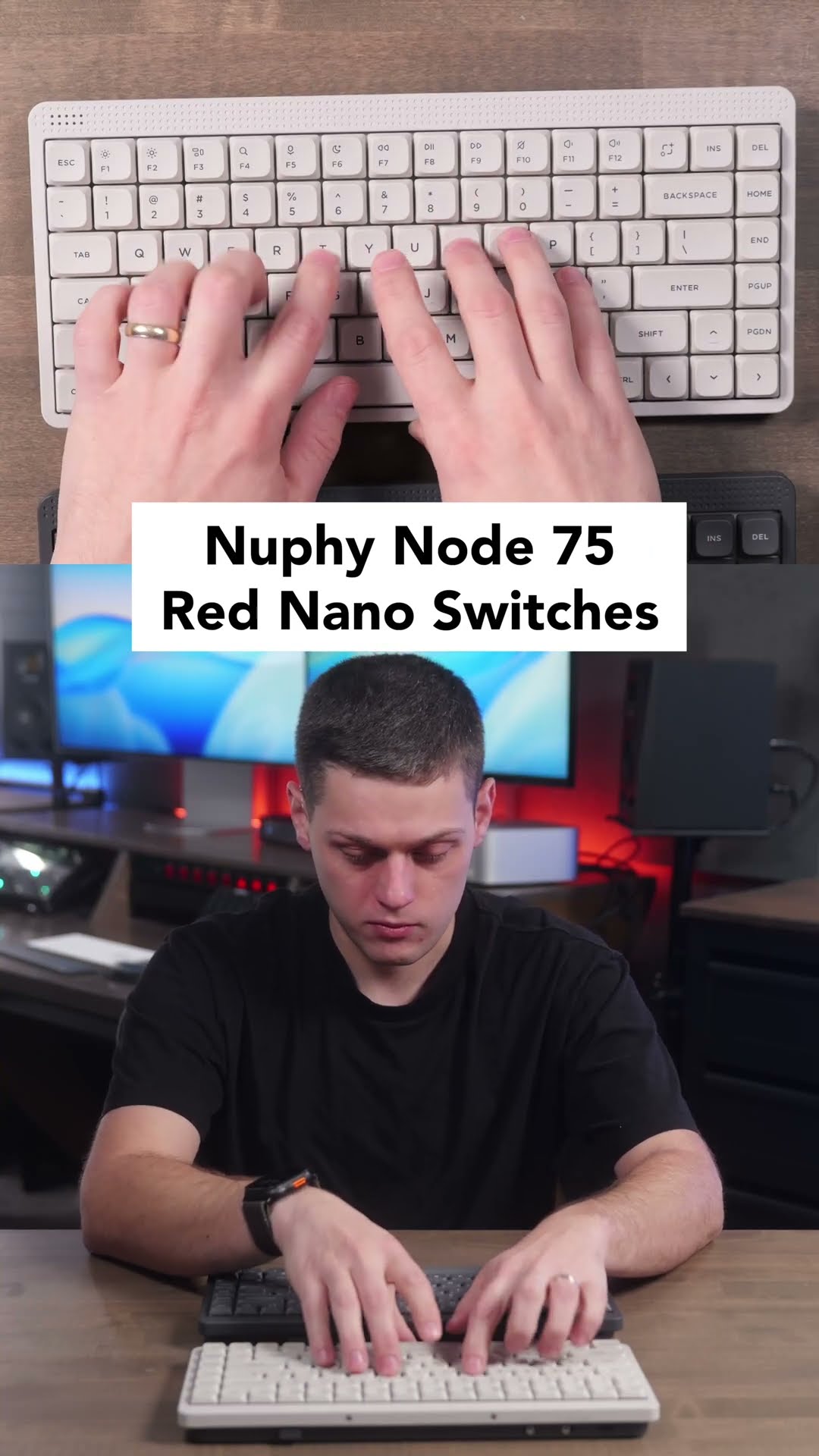 Nuphy Node 75 Mechanical Keyboard Red Nano vs Blush Nano Switch