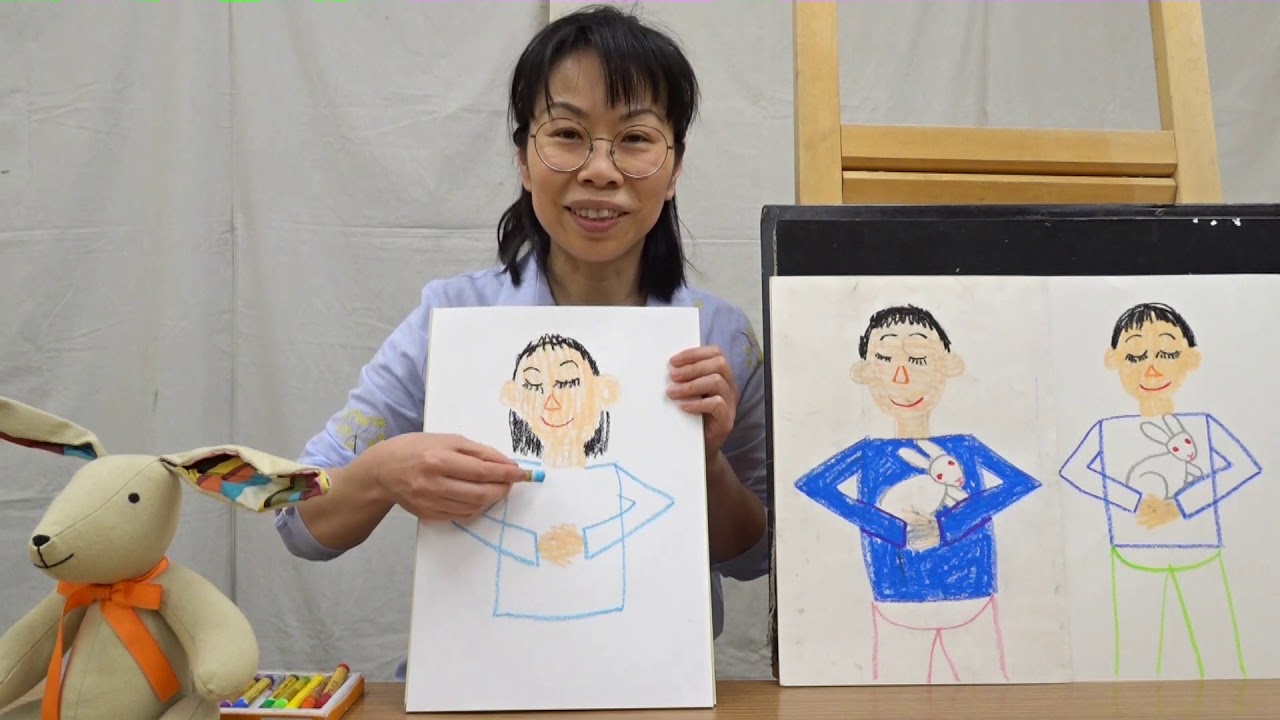 小学校受験クラス『うさぎを抱っこしている絵』（アトリエ・ミオス