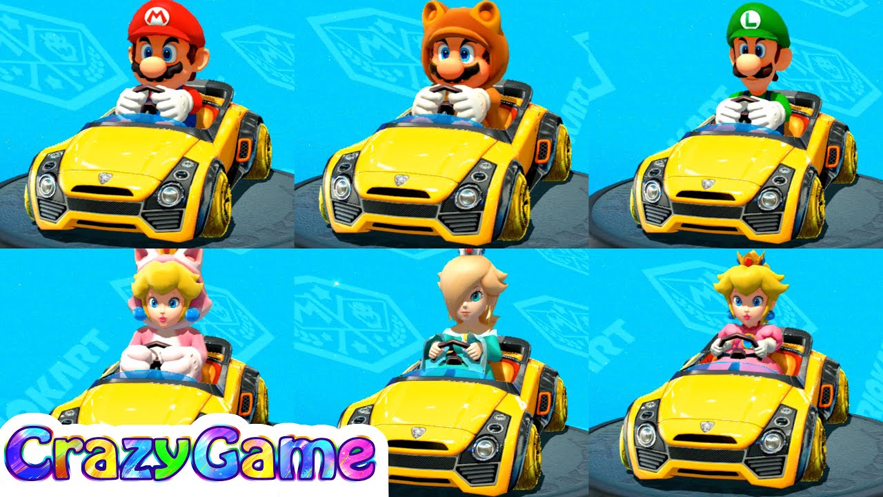 Mario Kart 8 Deluxe All Super Mario 3D World Characters Gameplay
