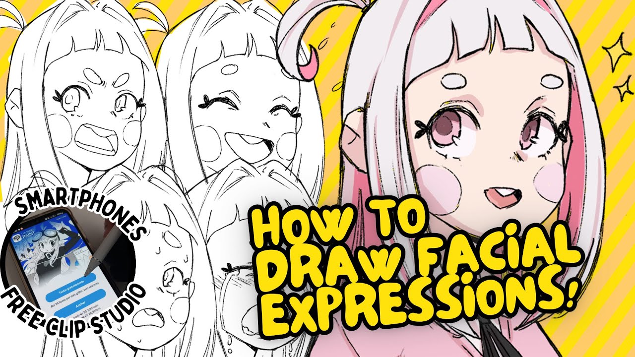 How To Draw Facial Expressions (Smartphone Simple Mode) by