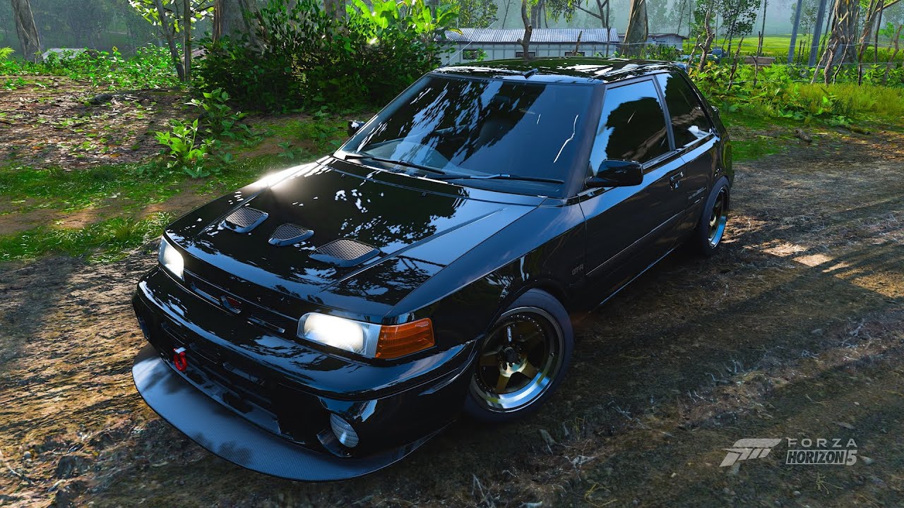 Mazda 323 GT-R Acceleration & Exhaust Sound Forza Horion 5 - YouTube