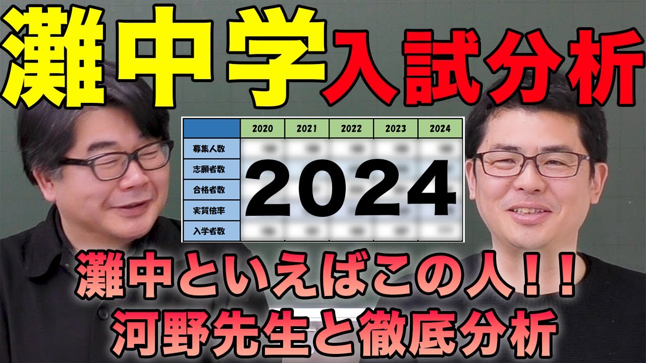 2024年灘中学校入試分析】灘中学校出願合格状況 過去5年 繰り上げ人数